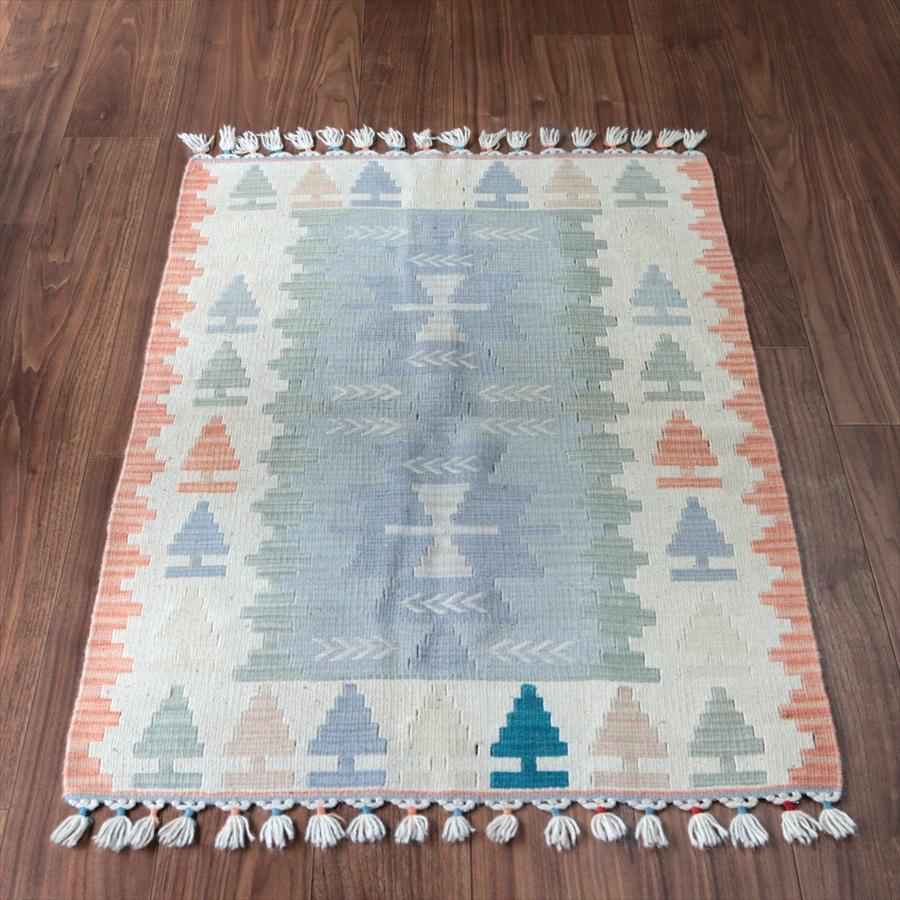 カイセリ産手織りキリム 119x79cm パステルカラー トルコの手織りラグ | 