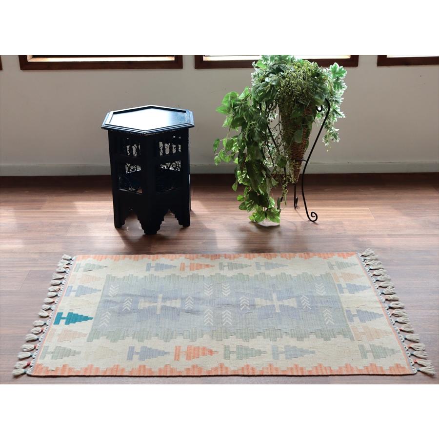 カイセリ産手織りキリム 119x79cm パステルカラー トルコの手織りラグ |  | 01