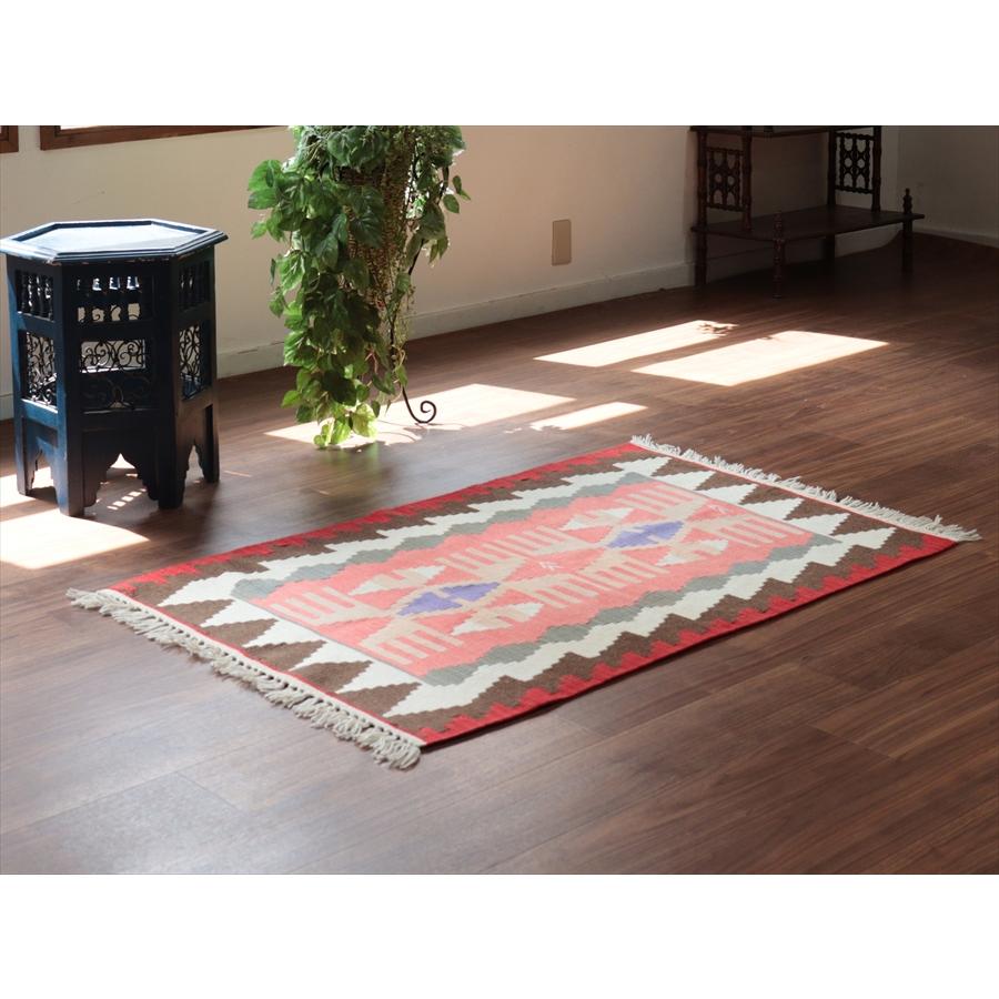 カイセリ産手織りキリム 127x82cm レッド トルコの手織りラグ |  | 01