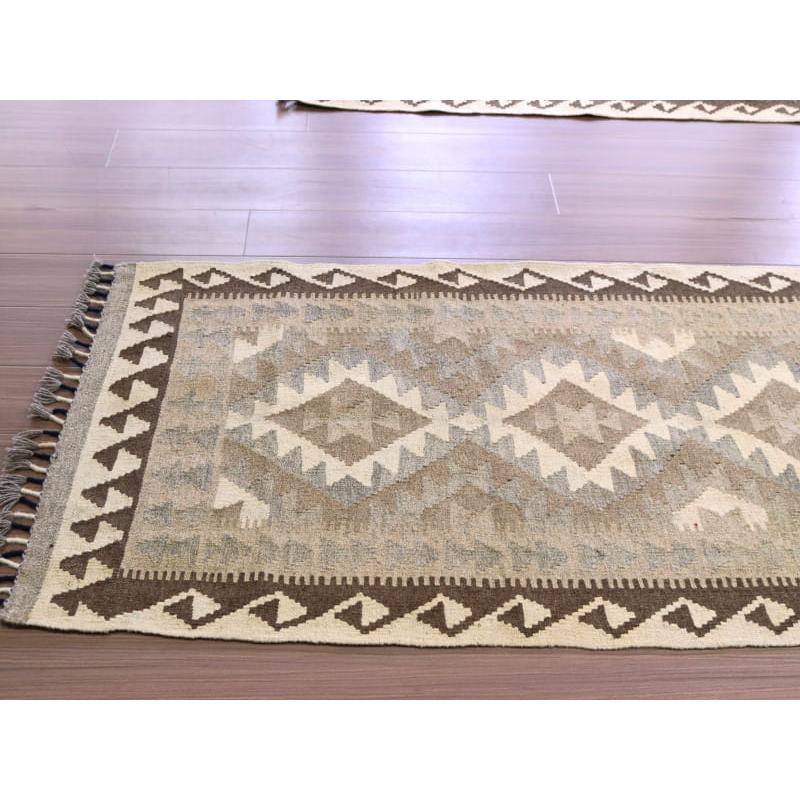 アフガンキリム モノトーン 255x81cm ビッグランナー