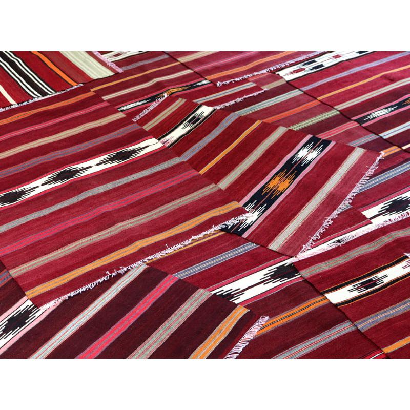 オールドキリム シリフケ ストライプ 84x60cm 細かく薄手の織り テント