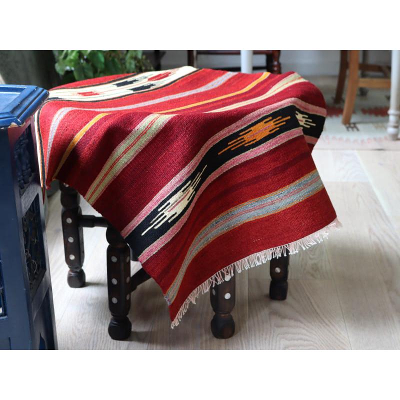 オールドキリム シリフケ ストライプ 82x62cm 細かく薄手の織り テント