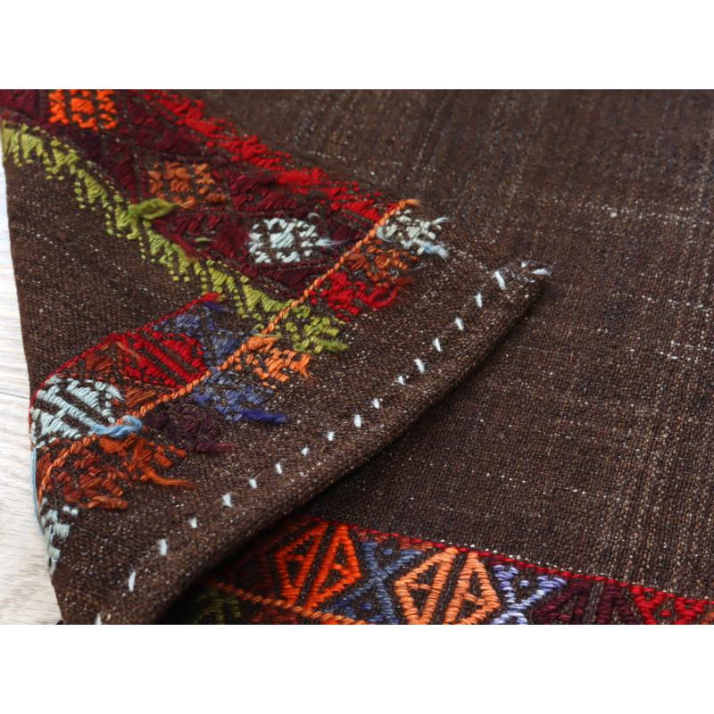 オールドキリム ソフレ 無地 エスキシェヒ―ル 119x115cm ブラウンに