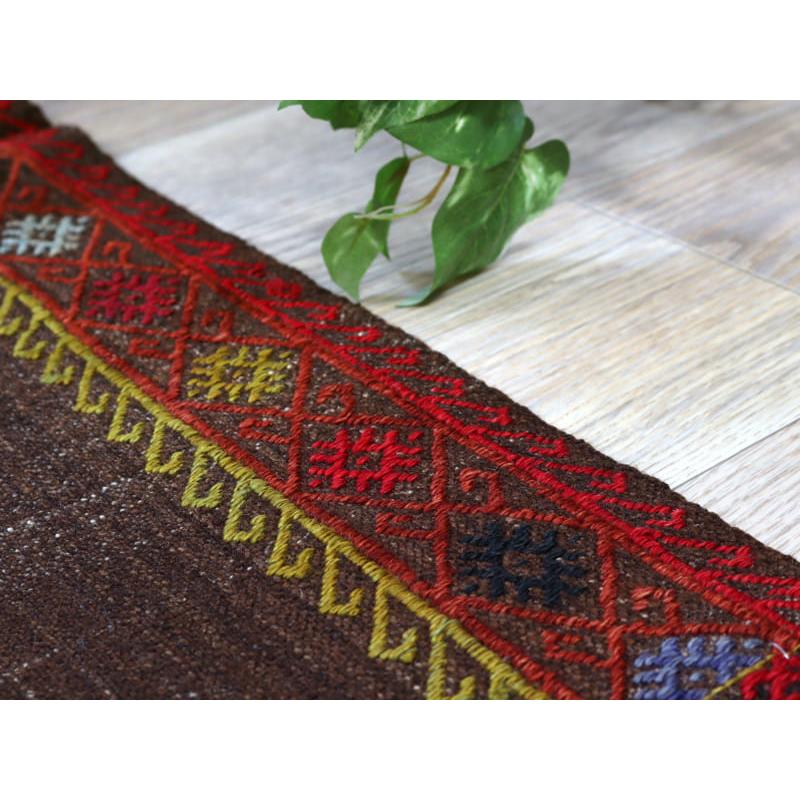 オールドキリム ソフレ 無地 エスキシェヒ―ル 119x115cm ブラウンに