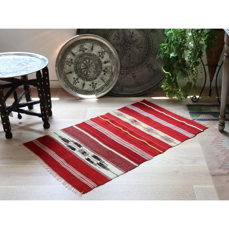 オールドキリム シリフケ ストライプ 101x62cm 細かく薄手の織り