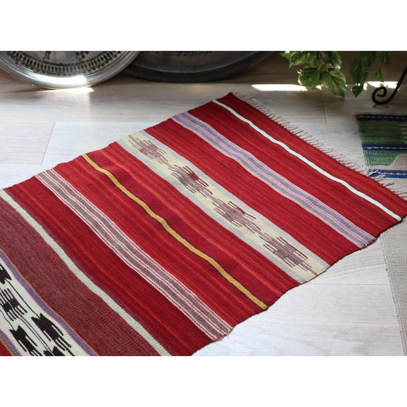 オールドキリム シリフケ ストライプ 101x62cm 細かく薄手の織り