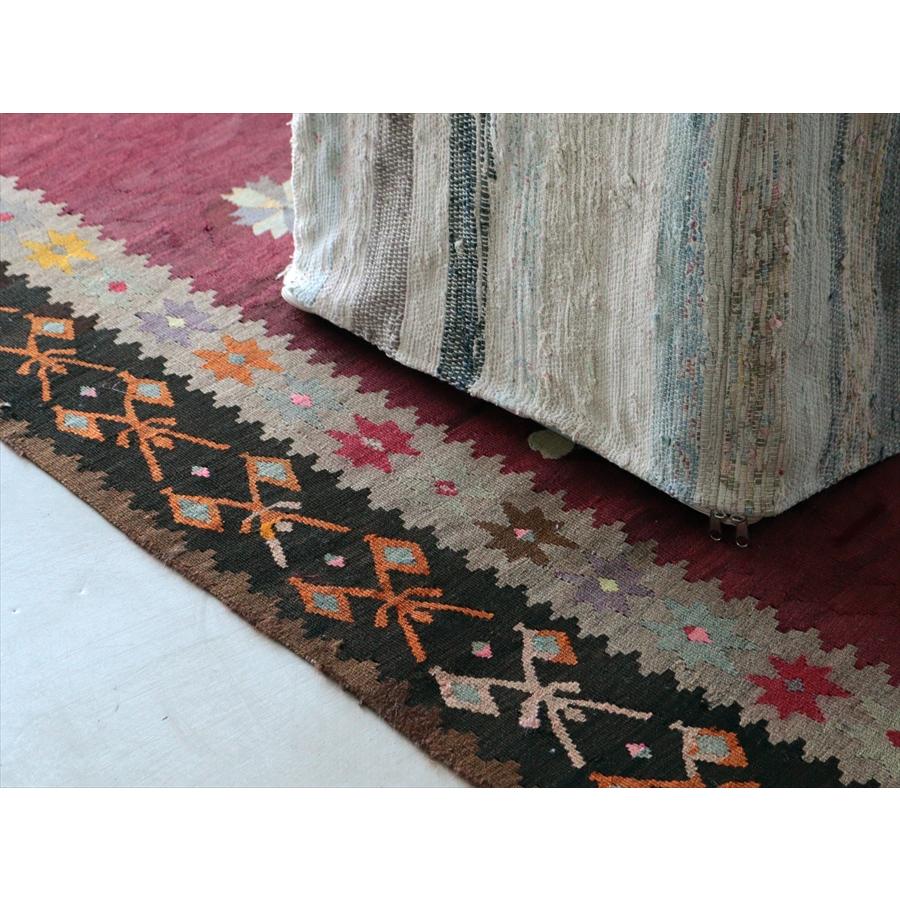 オールドキリム エルズルム 344x158cm ３つのメダリオンと幾何学模様 文字入り |  | 10