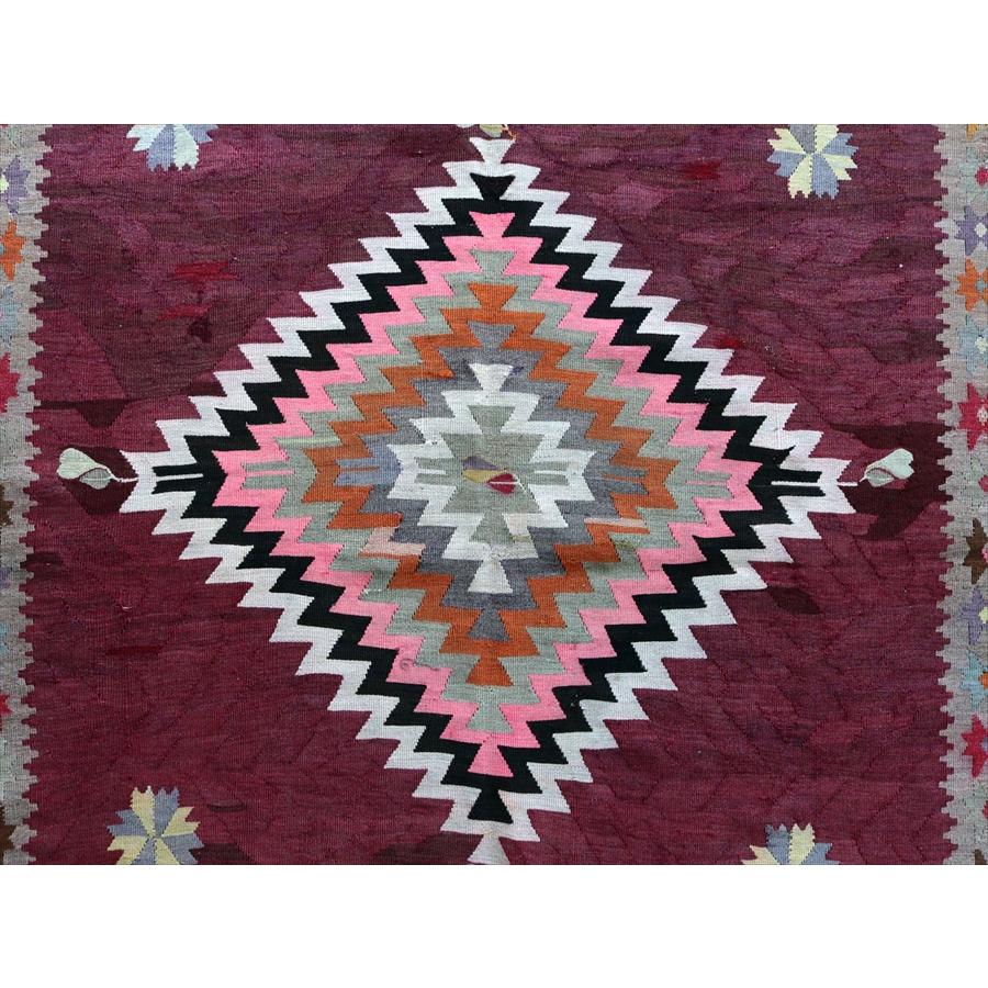 オールドキリム エルズルム 344x158cm ３つのメダリオンと幾何学模様 文字入り |  | 05