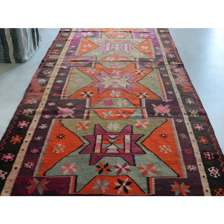 オールドキリム カルス 311x125cm 星形のメダリオンと幾何学模様 |  | 03