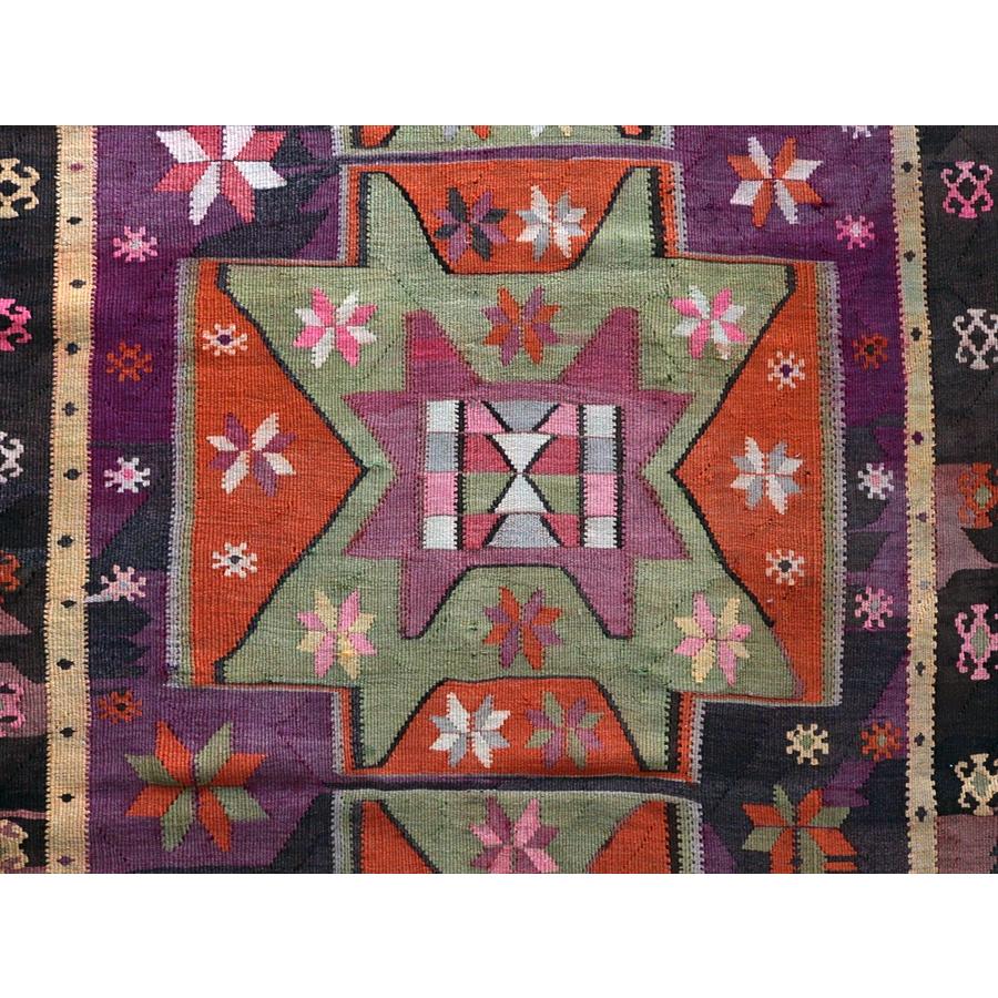 オールドキリム カルス 311x125cm 星形のメダリオンと幾何学模様 |  | 04