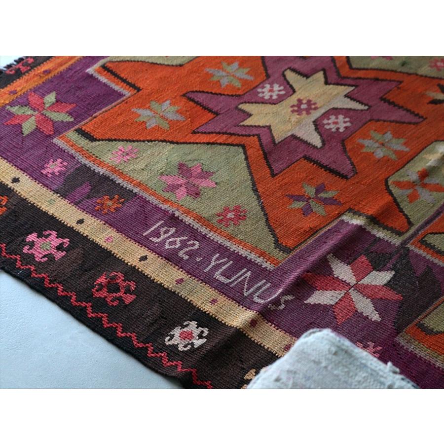 オールドキリム カルス 311x125cm 星形のメダリオンと幾何学模様 |  | 06