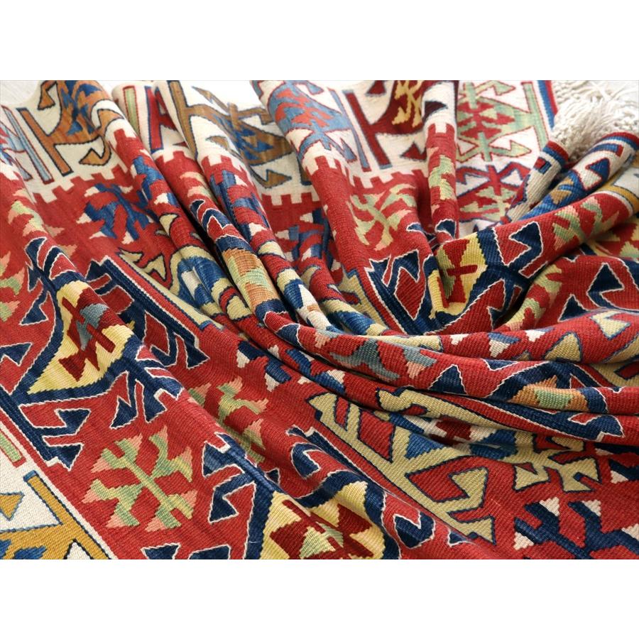 トルコの織物　カイセリキリム　カリヨラ カイセリ トルコ手織りキリム ランナー 200x64cm 4つのダイヤ