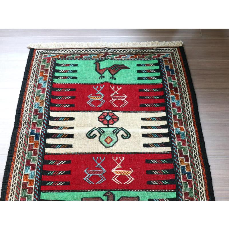 手織りキリム　グチャン 90x61cm 玄関マット　コンドル |  | 01