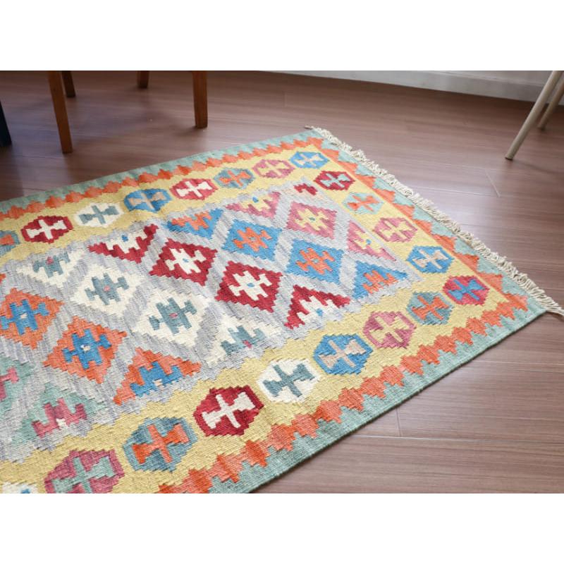 カシュカイキリム イラン 手織り 125x89cm 幾何学モチーフ　玄関マット |  | 03