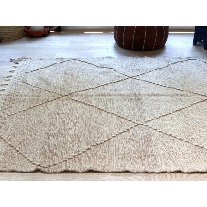 モロッコキリム ザナフィ 266x152cm ベージュ : インプレッションオブ