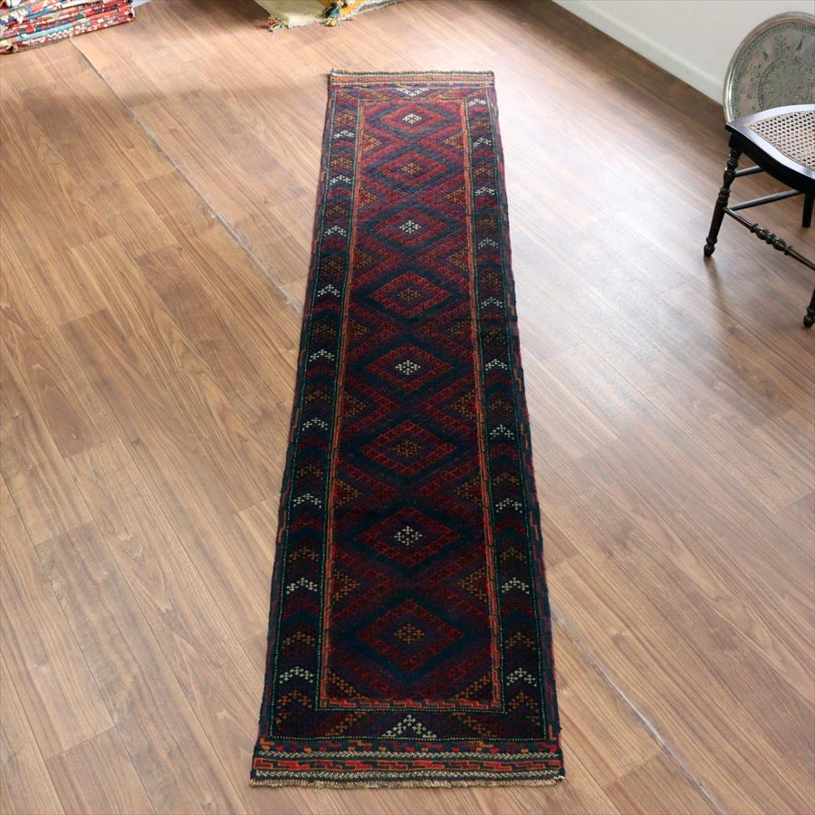 オールドキリム アフガニスタン ミシュワニ 284x61cm 幾何学模様 細長