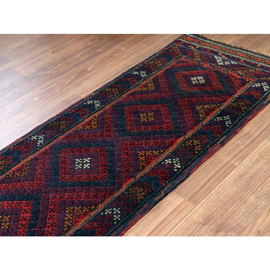 オールドキリム アフガニスタン ミシュワニ 284x61cm 幾何学模様 細長