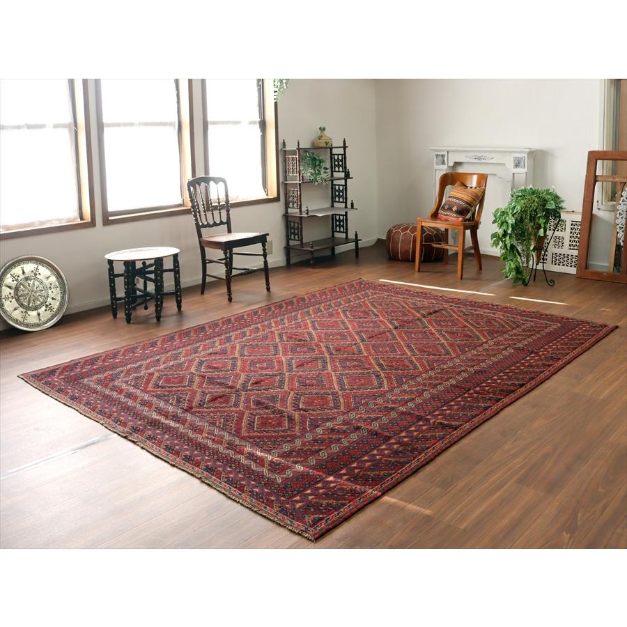 オールドキリム アフガニスタン ミシュワニ 273x202cm 連なるダイヤ |  | 01