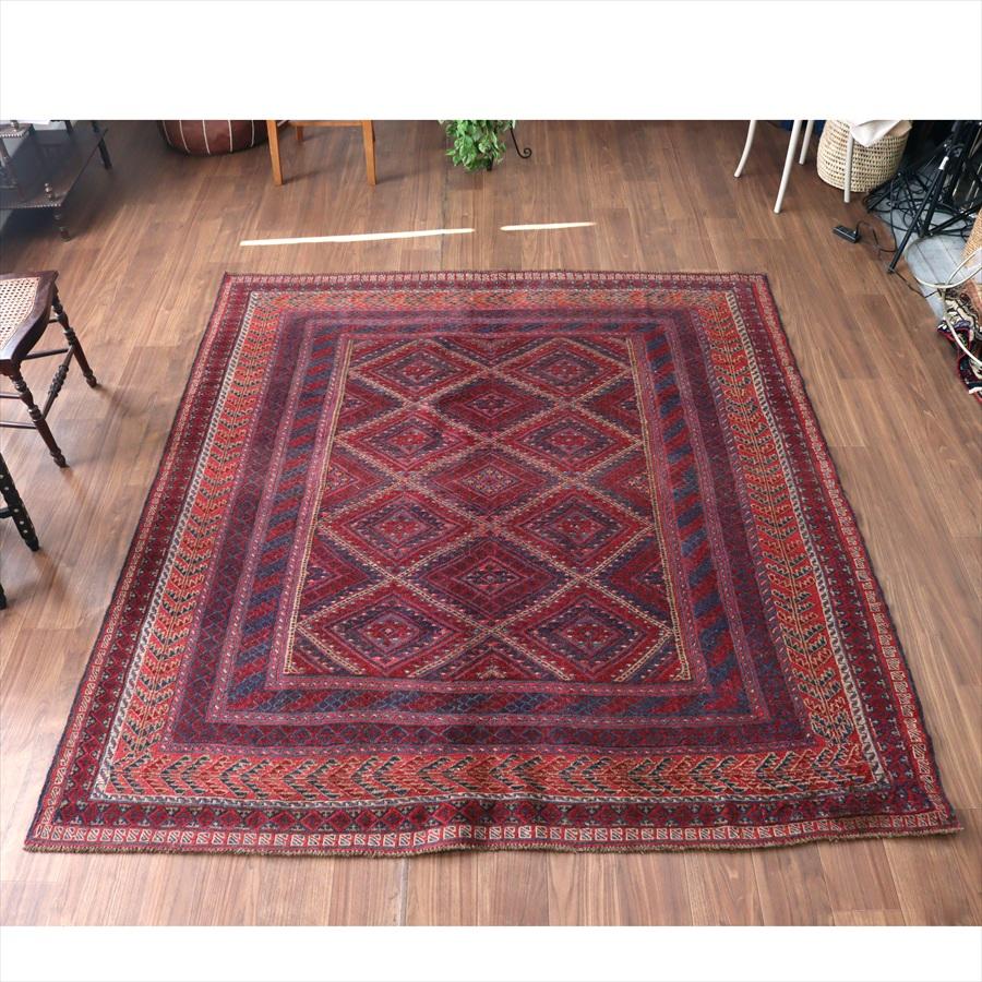 オールドキリム アフガニスタン ミシュワニ 230x207cm 連なるダイヤ | 