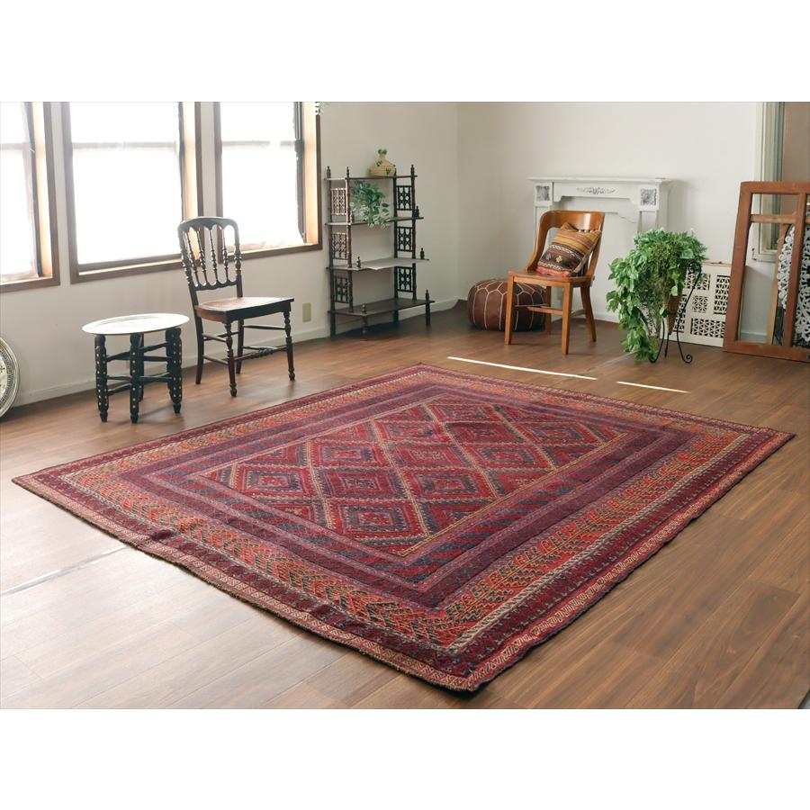 オールドキリム アフガニスタン ミシュワニ 230x207cm 連なるダイヤ |  | 01