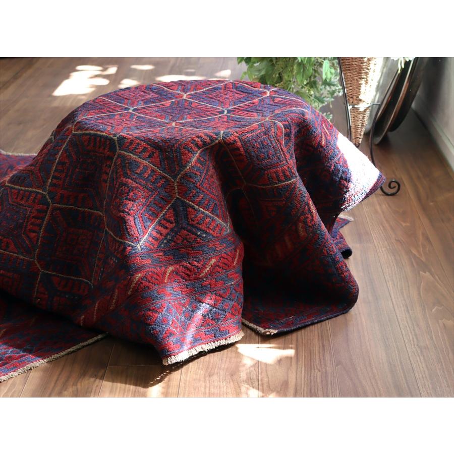 アフガンキリム アフガニスタン ミシュワニ 173x153cm 連続する幾何学模様_10