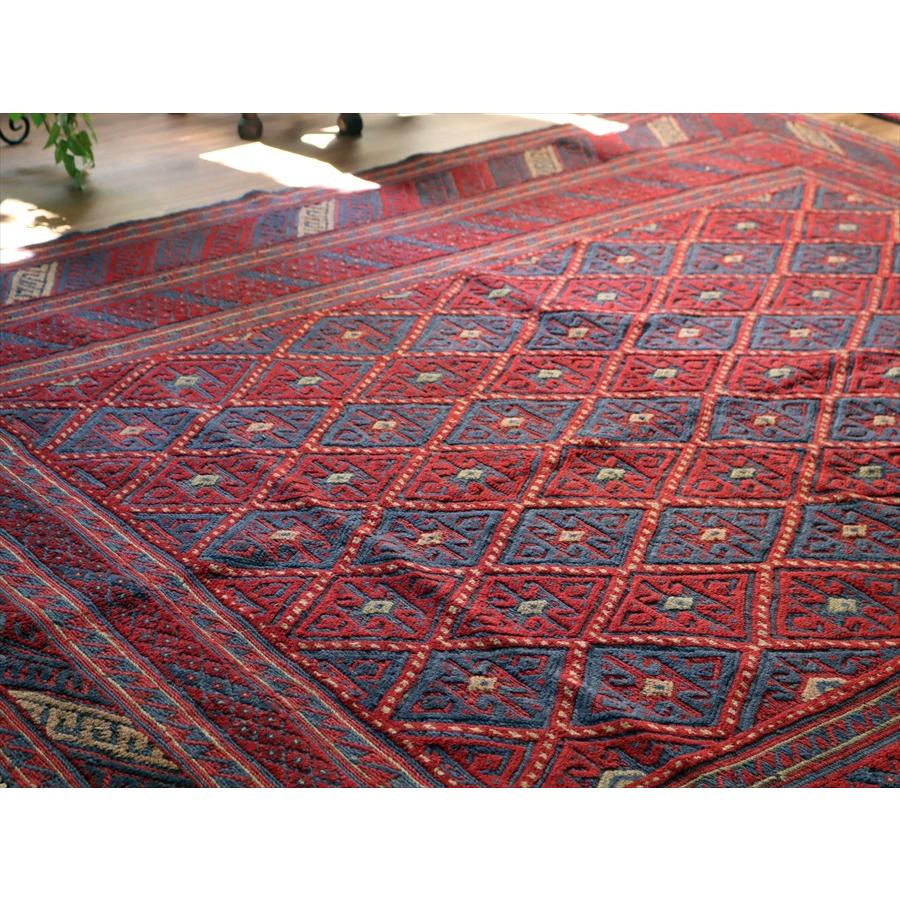 アフガンキリム アフガニスタン ミシュワニ 205x197cm 連なる幾何学