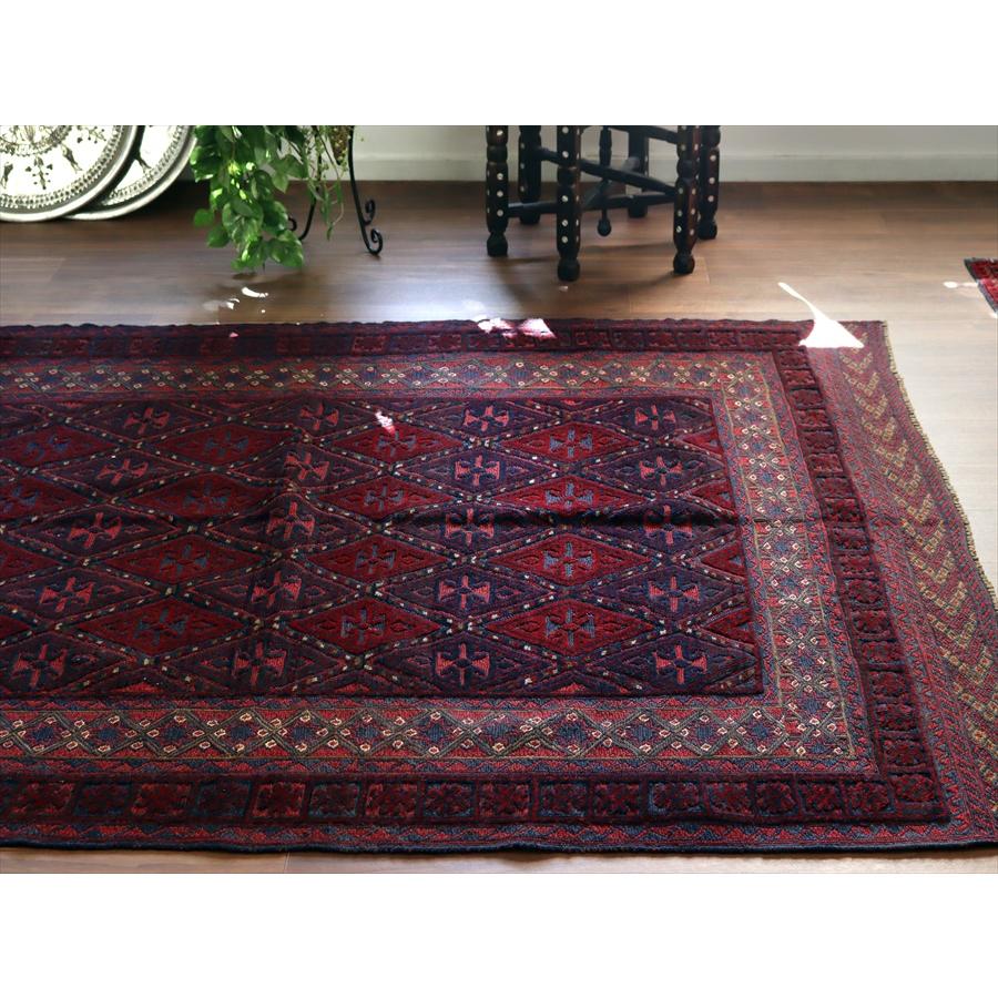 アフガンキリム アフガニスタン ミシュワニ 183x146cm 連続する幾何学模様_2