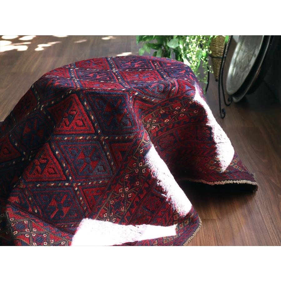 アフガンキリム アフガニスタン ミシュワニ 183x146cm 連続する幾何学模様_8