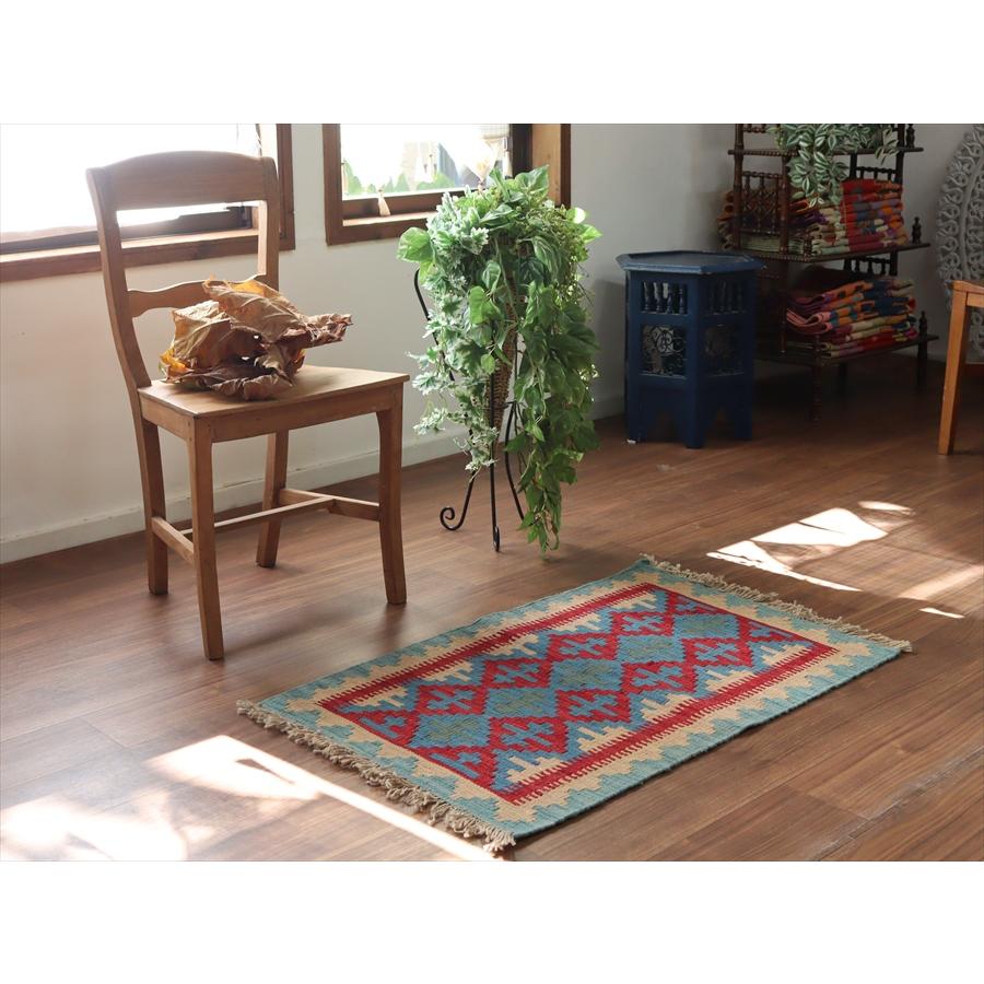 手織りキリム イラン シラーズ 93x62cm カラフルな幾何学モチーフ |  | 01