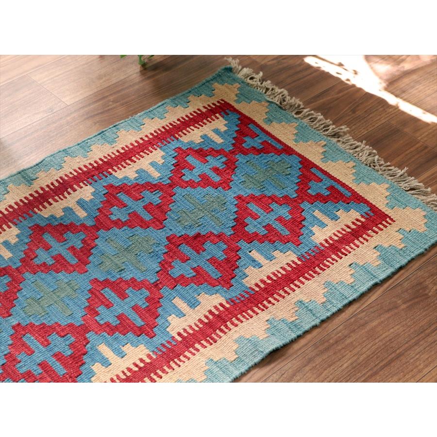 手織りキリム イラン シラーズ 93x62cm カラフルな幾何学モチーフ |  | 02