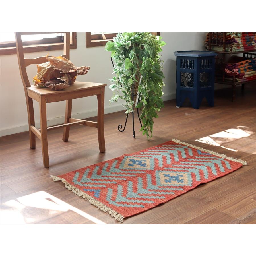 手織りキリム イラン シラーズ 91x61cm カラフルな幾何学モチーフ |  | 01