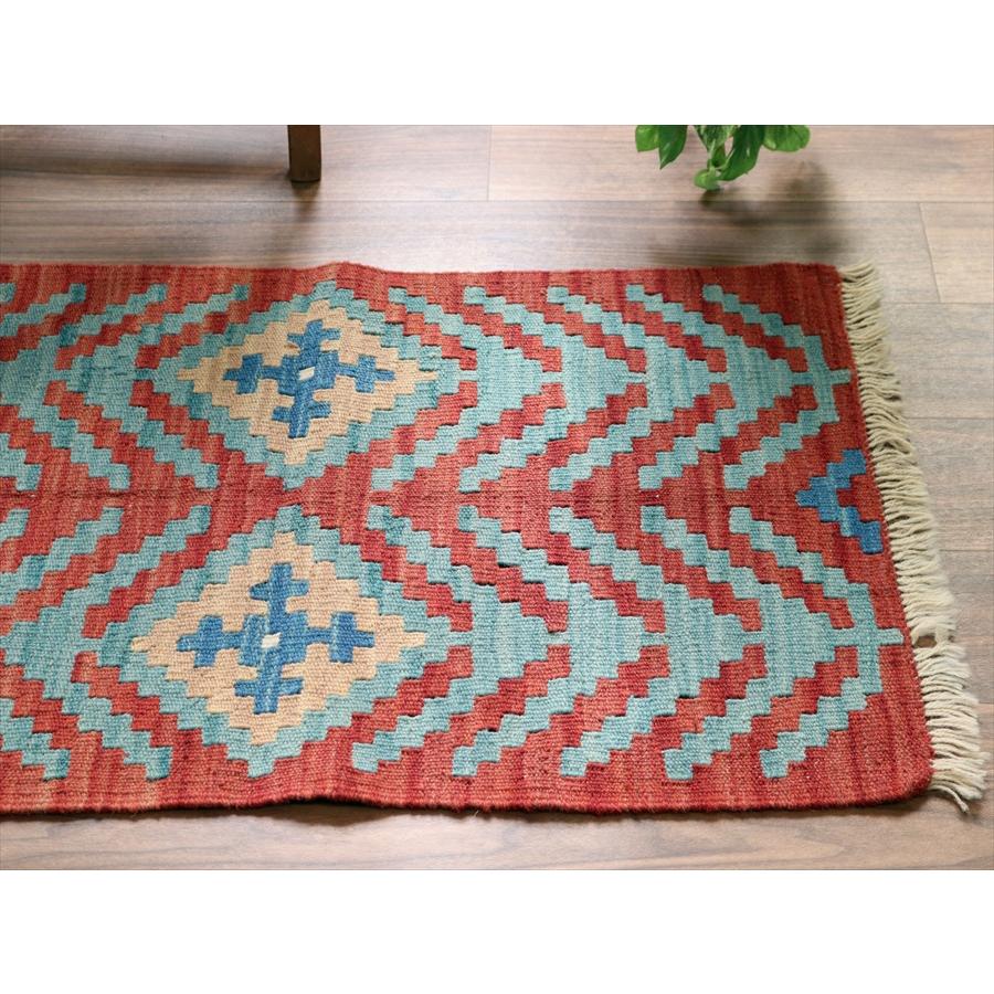 手織りキリム イラン シラーズ 91x61cm カラフルな幾何学モチーフ |  | 02