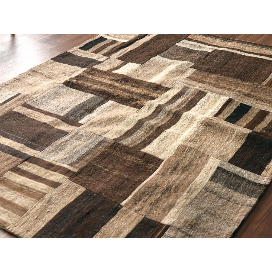 パッチワークキリム　表裏両面のリバーシブルタイプ 201x153cm 無染色のナチュラルカラー |  | 10