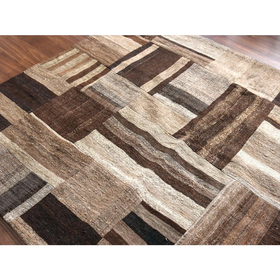 パッチワークキリム　表裏両面のリバーシブルタイプ 201x153cm 無染色のナチュラルカラー |  | 12