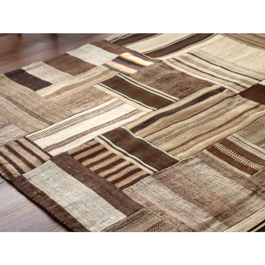 パッチワークキリム　表裏両面のリバーシブルタイプ 201x153cm 無染色のナチュラルカラー |  | 03