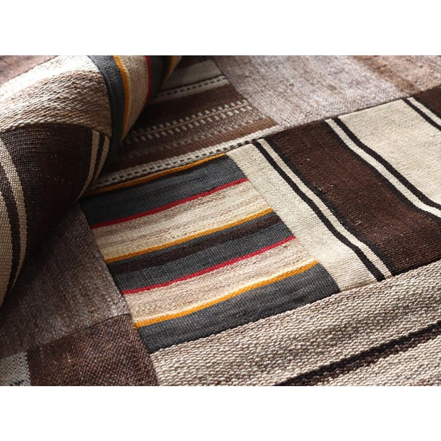 パッチワークキリム　表裏両面のリバーシブルタイプ 201x153cm 無染色のナチュラルカラー |  | 07