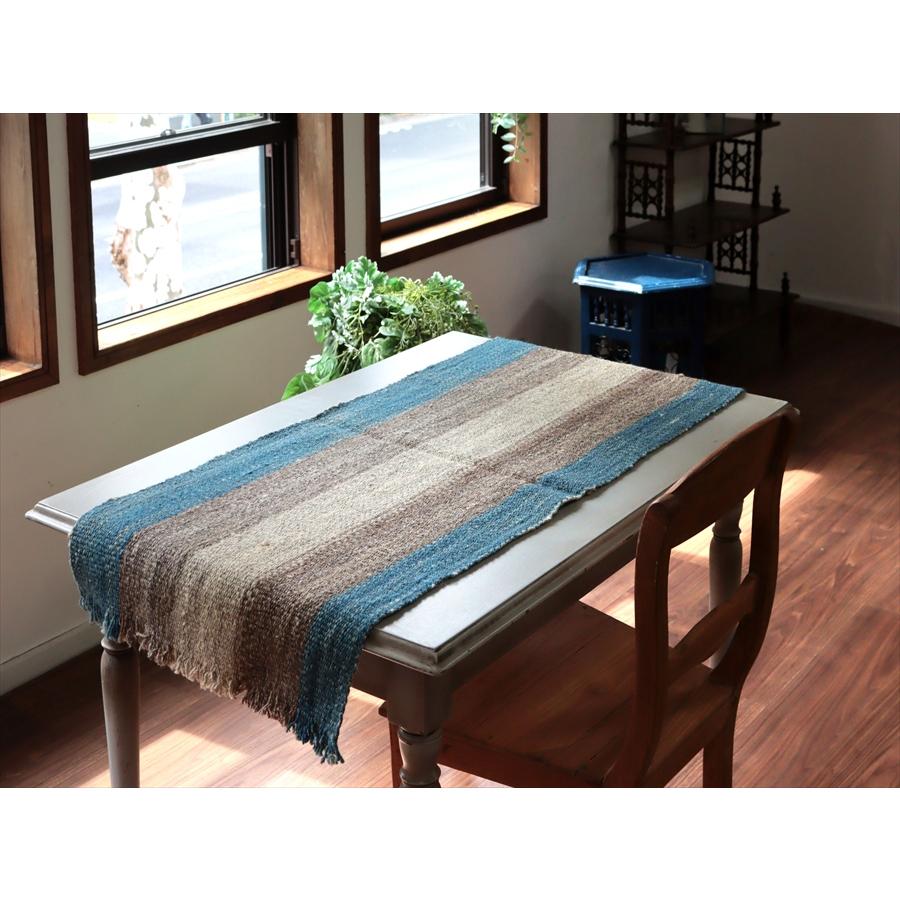 トルコの手織りキリム カルス 115x49cm ブルー＆グレー ストライプ |  | 01