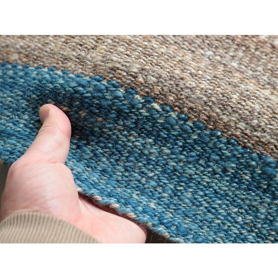 トルコの手織りキリム カルス 115x49cm ブルー＆グレー ストライプ |  | 03