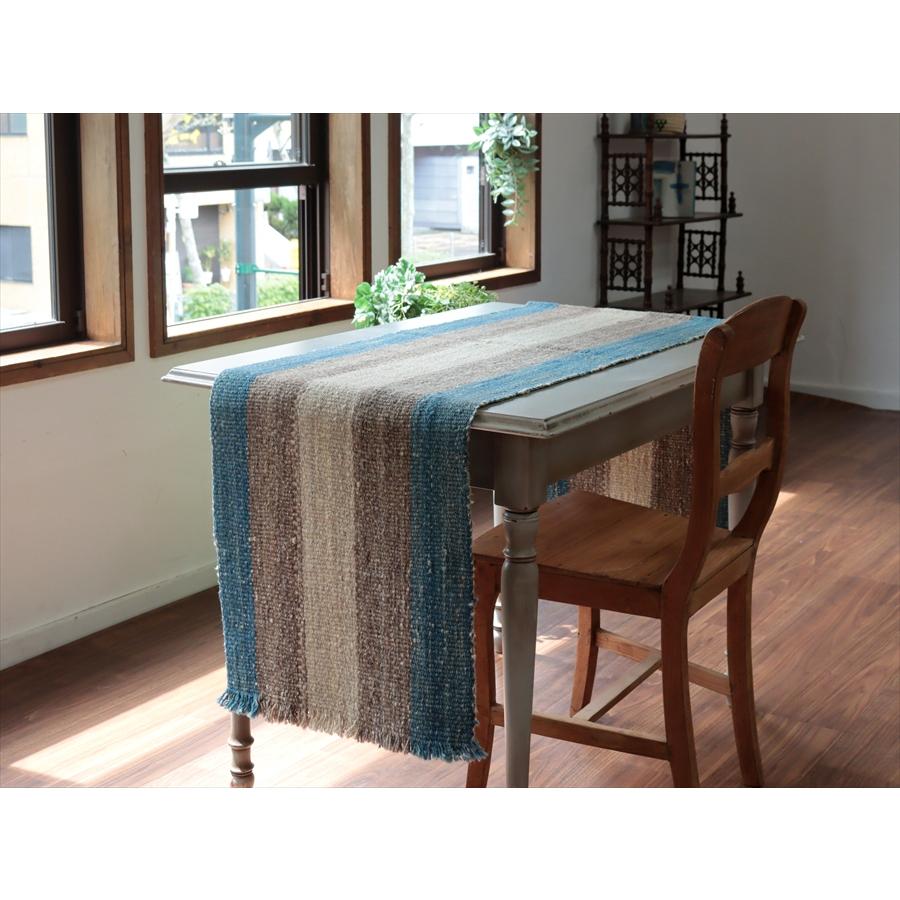 トルコの手織りキリム カルス 189x46cm ブルー＆グレー ストライプ |  | 01