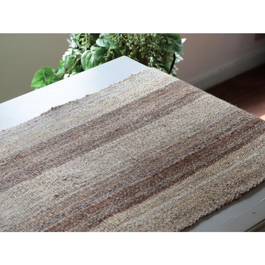 トルコの手織りキリム カルス 118x48cm ブラウン＆アイボリー ストライプ |  | 02