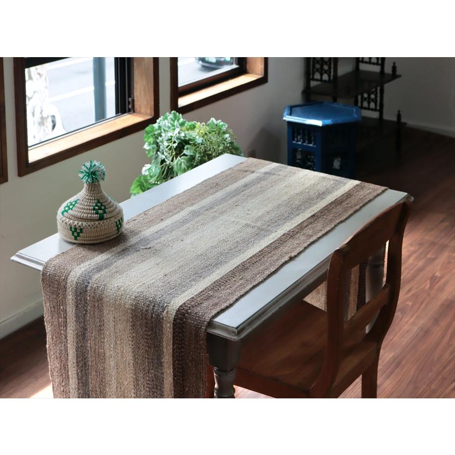 トルコの手織りキリム カルス 194x49cm ブラウン＆アイボリー ストライプ |  | 01