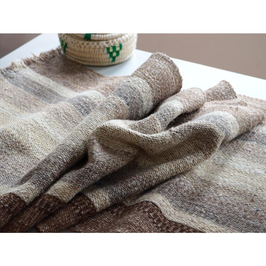 トルコの手織りキリム カルス 194x49cm ブラウン＆アイボリー ストライプ |  | 04