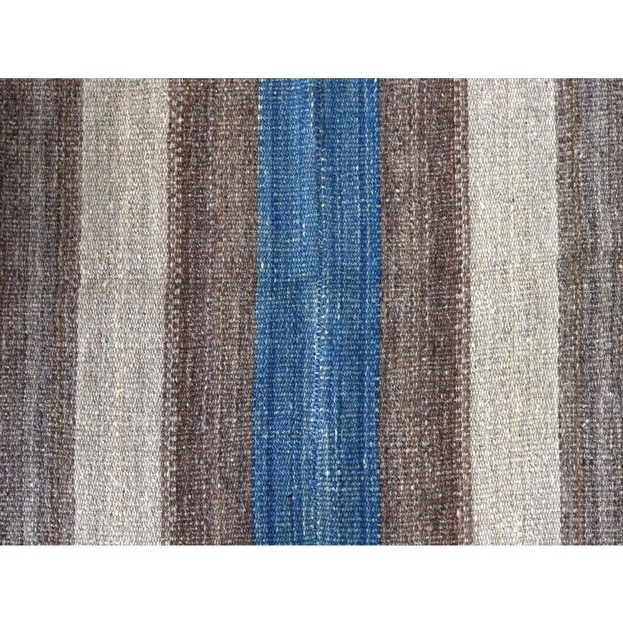 トルコの手織りキリム カルス 198x99cm ストライプ アイボリー＆ブラウン |  | 04