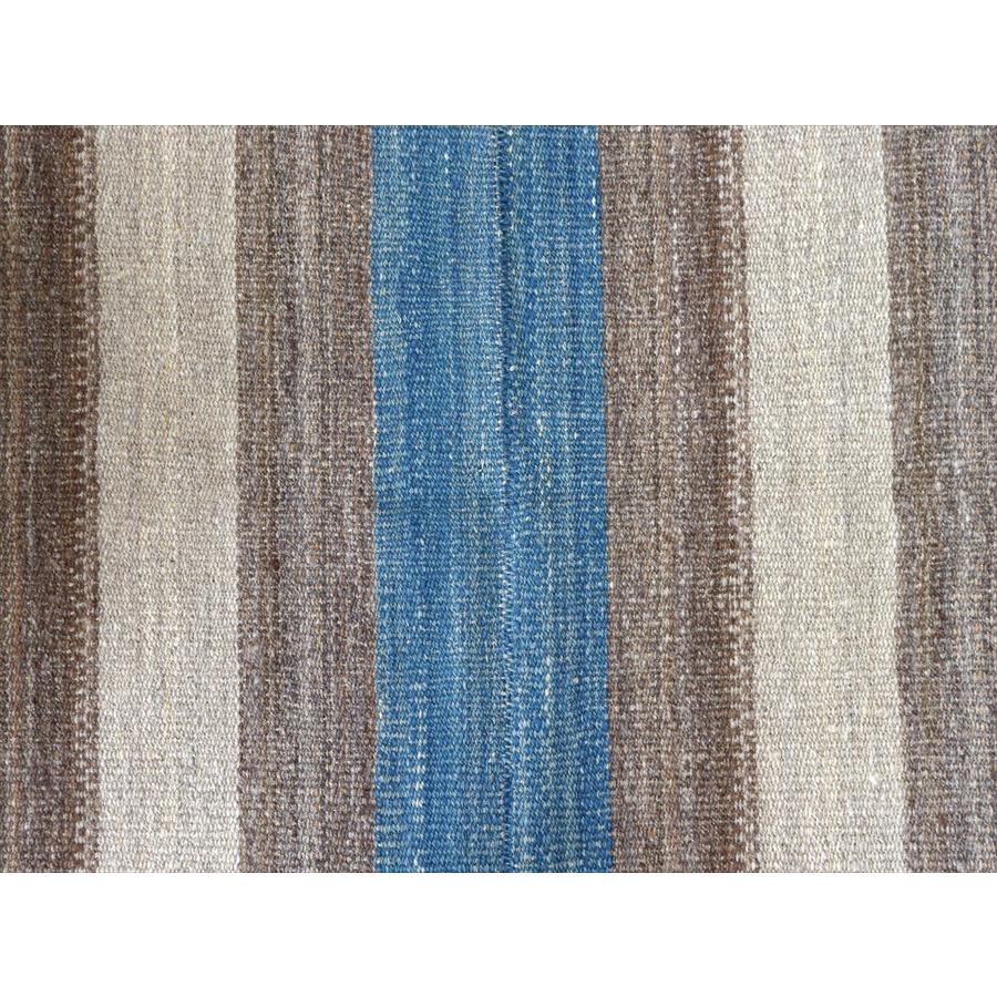トルコの手織りキリム カルス 198x98cm ストライプ アイボリー＆ブラウン |  | 04