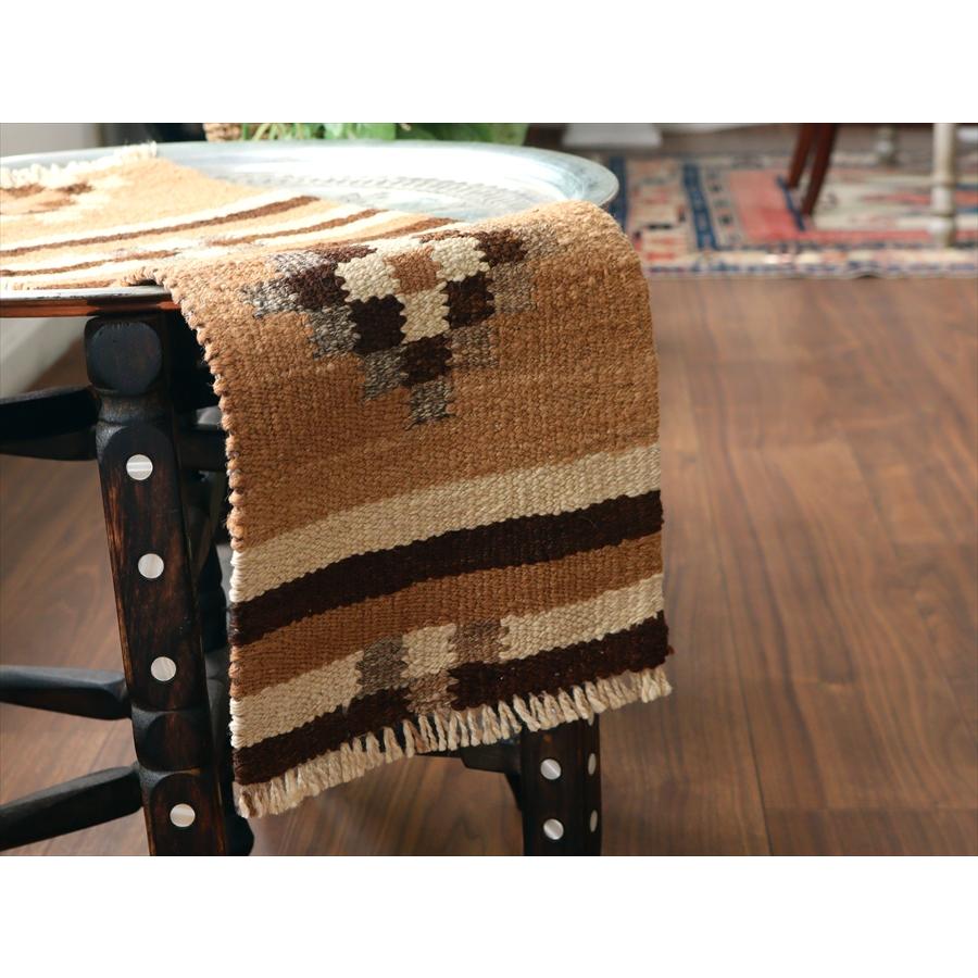 トルコの手織りキリム カルス 67x24cm 幾何学モチーフ ブラウン |  | 03