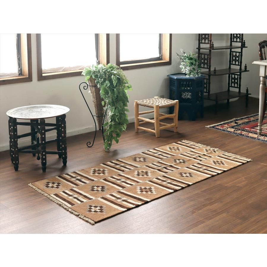 トルコの手織りキリム カルス 162x76cm 幾何学モチーフ ブラウン |  | 01