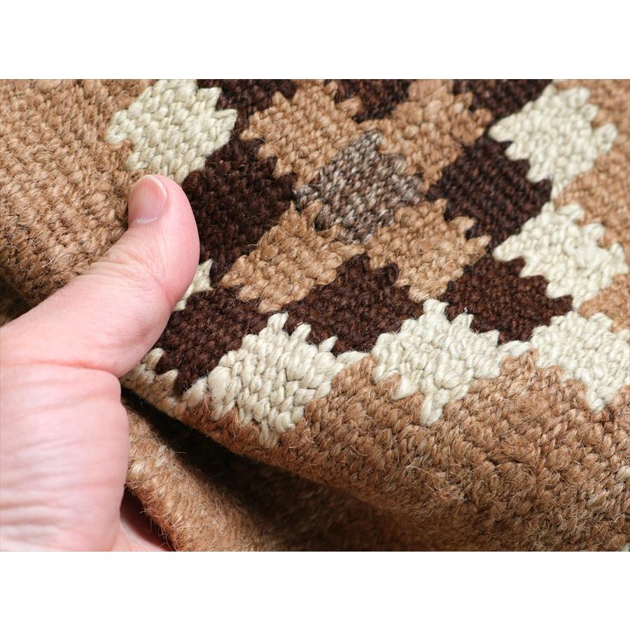 トルコの手織りキリム カルス 162x76cm 幾何学モチーフ ブラウン |  | 06