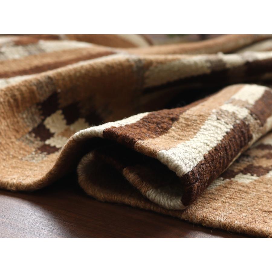 トルコの手織りキリム カルス 162x76cm 幾何学モチーフ ブラウン |  | 08