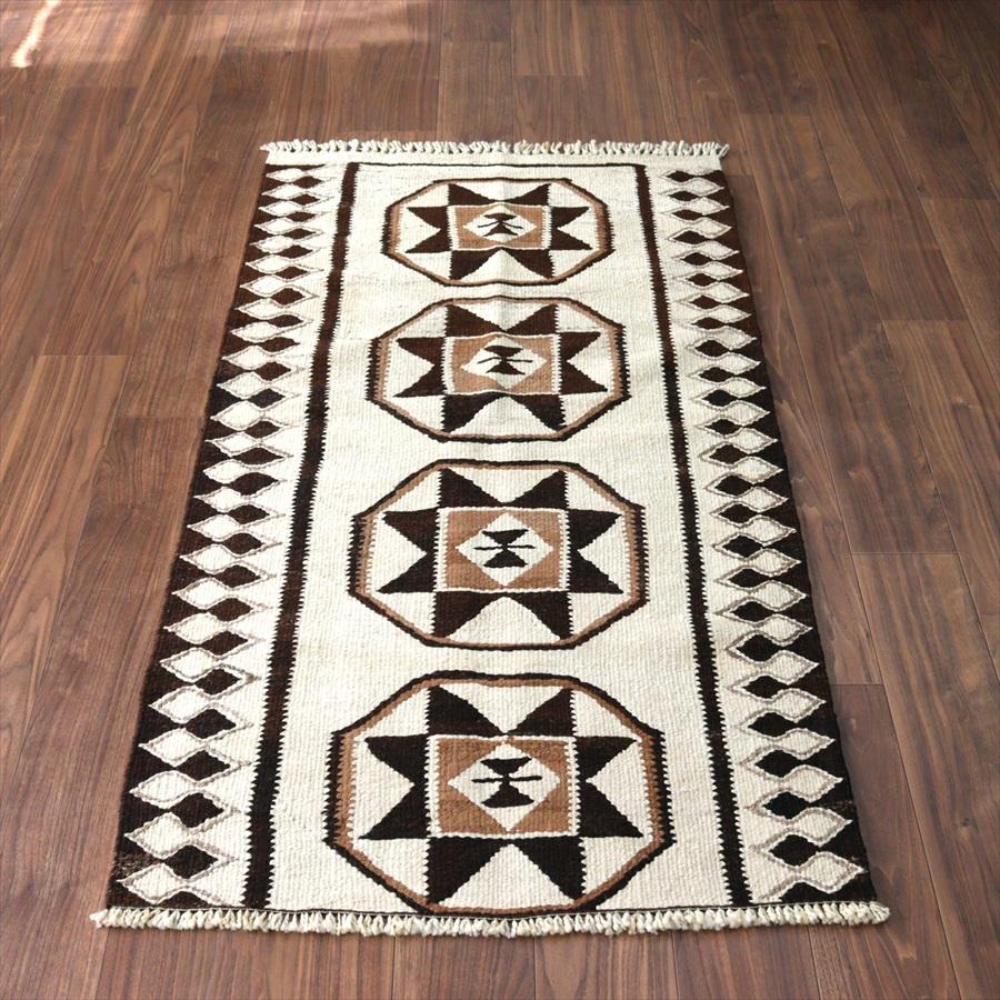 トルコの手織りキリム カルス 164x87cm メダリオンと幾何学モチーフ | 