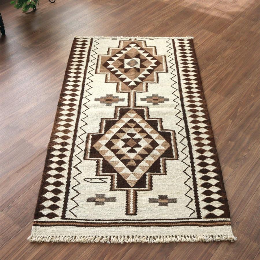 トルコの手織りキリム カルス 169x94cm メダリオンと幾何学モチーフ | 